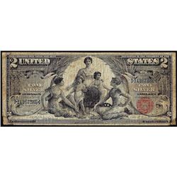 1896 $2 Educational Silver Certificate Note
