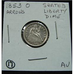 1853-O SEATED LIBERTY DIME