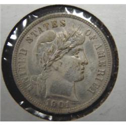 1901 BARBER DIME