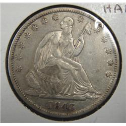 1843 SEATED LIBERTY HALF DOLLAR