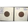 Image 1 : PAIR OF 1863 CIVIL WAR TOKENS