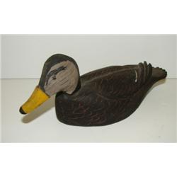 MILES HANCOCK MINIATURE BLACK DUCK DECOY