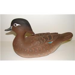 DECORATIVE WOOD DUCK HEN DECOY