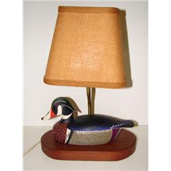 NORMAN C. CALHOUN, JR. WOOD DUCK DECOY LAMP