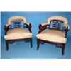 Image 1 : PAIR OF MAHOGANY VICTORIAN ARM CHAIRS