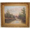 Image 1 : EARLY LANDSCAPE OIL ON CANVAS PAINTING