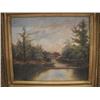 Image 2 : EARLY LANDSCAPE OIL ON CANVAS PAINTING