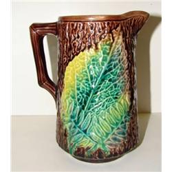 SMALL MAJOLICA WATER PITCHER