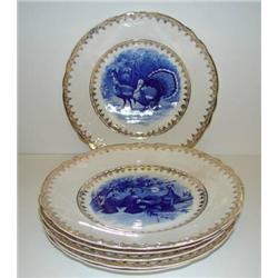 SET OF 6 TURKEY DECORATED PLATES