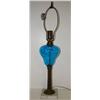 Image 1 : TABLE LAMP WITH BLUE GLASS BOWL