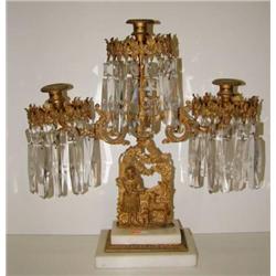 VICTORIAN BRASS 3 LITE CANDELABRA