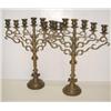 Image 1 : PAIR OF EARLY BRASS 7-LITE CANDELABRAS