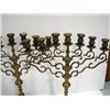 Image 3 : PAIR OF EARLY BRASS 7-LITE CANDELABRAS