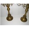 Image 4 : PAIR OF EARLY BRASS 7-LITE CANDELABRAS