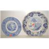 Image 1 : PAIR OF BLUE TRANSFERWARE PLATES