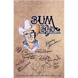 "Bum and the Boys Golf Tournament" 11x17 Poster Signed By (9) with Bum Phillips, Ken Burroughs, Robe