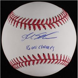 Kyle Schwarber Signed OML Baseball Inscribed "16 WS Champs" (MLB Hologram)