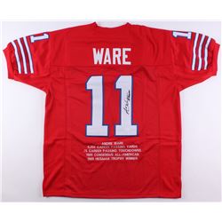 Andre Ware Signed Career Highlight Stat Jersey Inscribed "89 Heisman" (JSA COA)