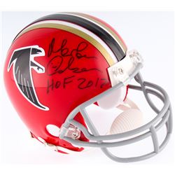 Morten Andersen Signed Falcons Throwback Mini Helmet Inscribed "HOF 2017" (JSA COA)