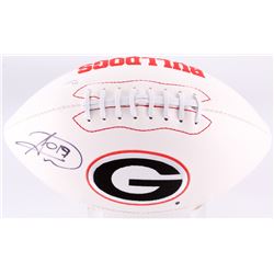 Hines Ward Signed Georgia Bulldogs Logo Football (JSA COA)