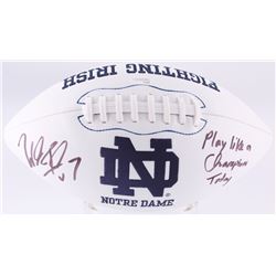 Will Fuller Signed Notre Dame Fighting Irish Logo Football Inscribed "Play Like a Champion Today" (J