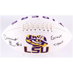 Derrius Guice Signed LSU Tigers Logo Football Inscribed "Geaux Tigers" (JSA COA)