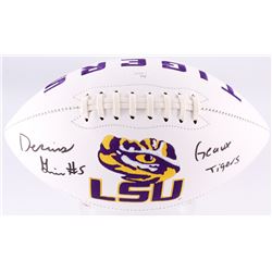 Derrius Guice Signed LSU Tigers Logo Football Inscribed "Geaux Tigers" (JSA COA)