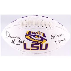 Derrius Guice Signed LSU Tigers Logo Football Inscribed "Geaux Tigers" (JSA COA)