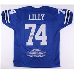 Bob Lilly Signed Career Highlight Stat Jersey Inscribed "HOF '80" (JSA COA)
