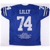 Image 1 : Bob Lilly Signed Career Highlight Stat Jersey Inscribed "HOF '80" (JSA COA)