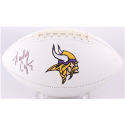 Randall Cunningham Signed Vikings Logo Football (JSA COA)