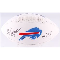O. J. Simpson Signed Bills Logo Football Inscribed "H.O.F. 85'" (JSA COA)