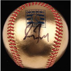 Greg Maddux Signed 24kt Gold Hall of Fame OML Baseball (MLB Hologram)