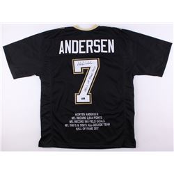 Morten Andersen Signed Career Highlight Stat Jersey Inscribed "Hall of Fame 2017" (Radtke COA)