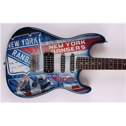 Henrik Lundqvist Signed Rangers Limited Edition Electric Guitar Inscribed "NYR All-Time Wins Leader"