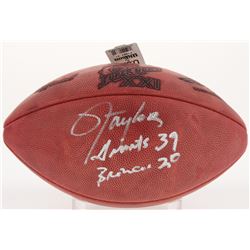 Lawrence Taylor Signed Super Bowl XXI NFL Football Inscribed "Giants 39 Broncos 20" (JSA COA)