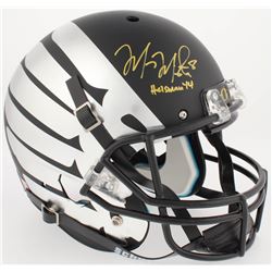 Marcus Mariota Signed Oregon Ducks Custom Matte Black Full-Size Helmet Inscribed "Heisman '14" (Radt