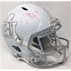 Tom Brady Signed Super Bowl 51 Limited Edition Custom Matte White ICE Full-Size Speed Helmet (Steine