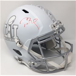 Tom Brady Signed Super Bowl 51 Limited Edition Custom Matte White ICE Full-Size Speed Helmet (Steine