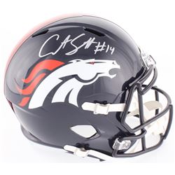 Courtland Sutton Signed Broncos Full-Size Speed Helmet (JSA COA)