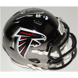 Calvin Ridley Signed Falcons Chrome Speed Mini-Helmet (Radtke COA  Ridley Hologram)