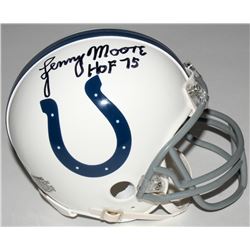 Lenny Moore Signed Colts Mini Helmet Inscribed "HOF 75" (JSA COA)