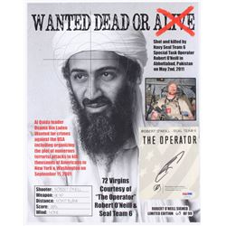 Robert O'Neill Signed LE "Bin Laden Wanted Dead or Alive" 11x14 Photo (PSA COA)