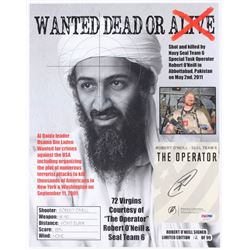 Robert O'Neill Signed LE "Bin Laden Wanted Dead or Alive" 11x14 Photo (PSA COA)