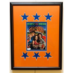 John Schneider, Tom Wopat  Catherine Bach Signed Dukes of Hazzard 13x17 Custom Framed DVD Display (J
