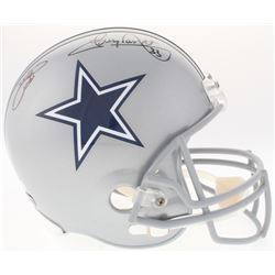 Emmitt Smith  Tony Dorsett Signed Cowboys Full-Size Helmet (PROVA Hologram  Radtke COA)