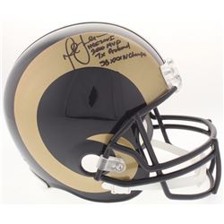 Marshall Faulk Signed Rams Full-Size Helmet with (4) Inscriptions (JSA COA)