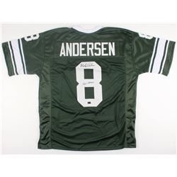 Morten Andersen Signed Jersey Inscribed "Go Green" (Radtke COA)