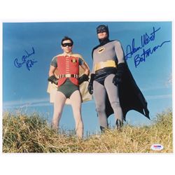 Adam West  Burt Ward Signed "Batman" 11x14 Photo Inscribed "Batman"  "Robin" (PSA COA)