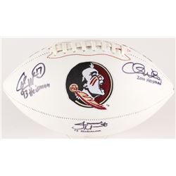 Charlie Ward, Chris Weinke  Jameis Winston Signed Florida State Seminoles Logo Football with (3) Hei